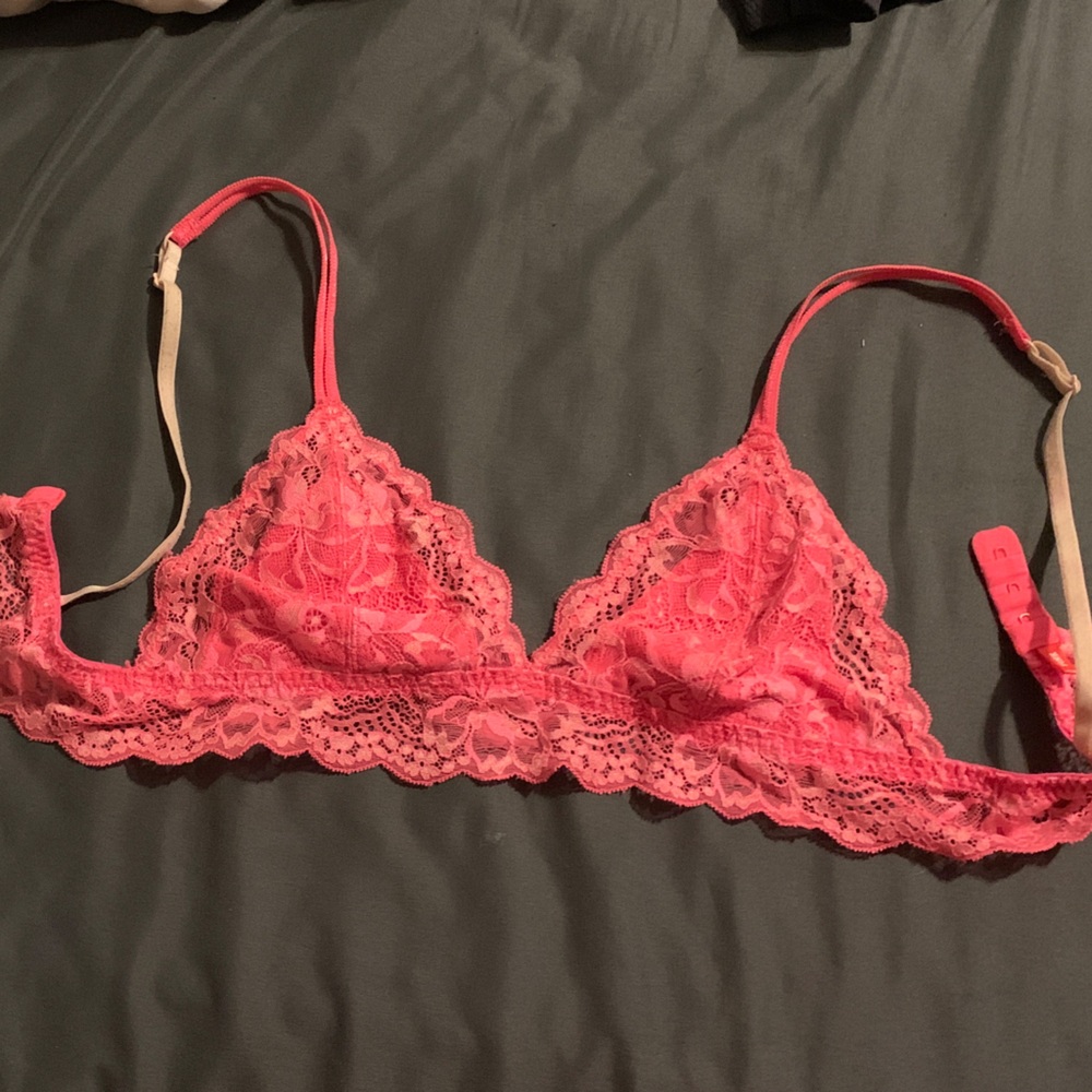 Lace Bralette in neon orange